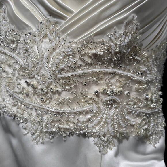 NWT~$1850~CB COUTURE~6/8~IVORY STRAPLESS MERMAID FIT & FLARE WEDDING DRESS - Picture 9 of 16